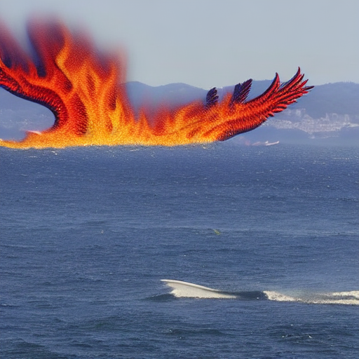 Stable Diffusion prompt: Sea in Vigo Spain giant monsters...