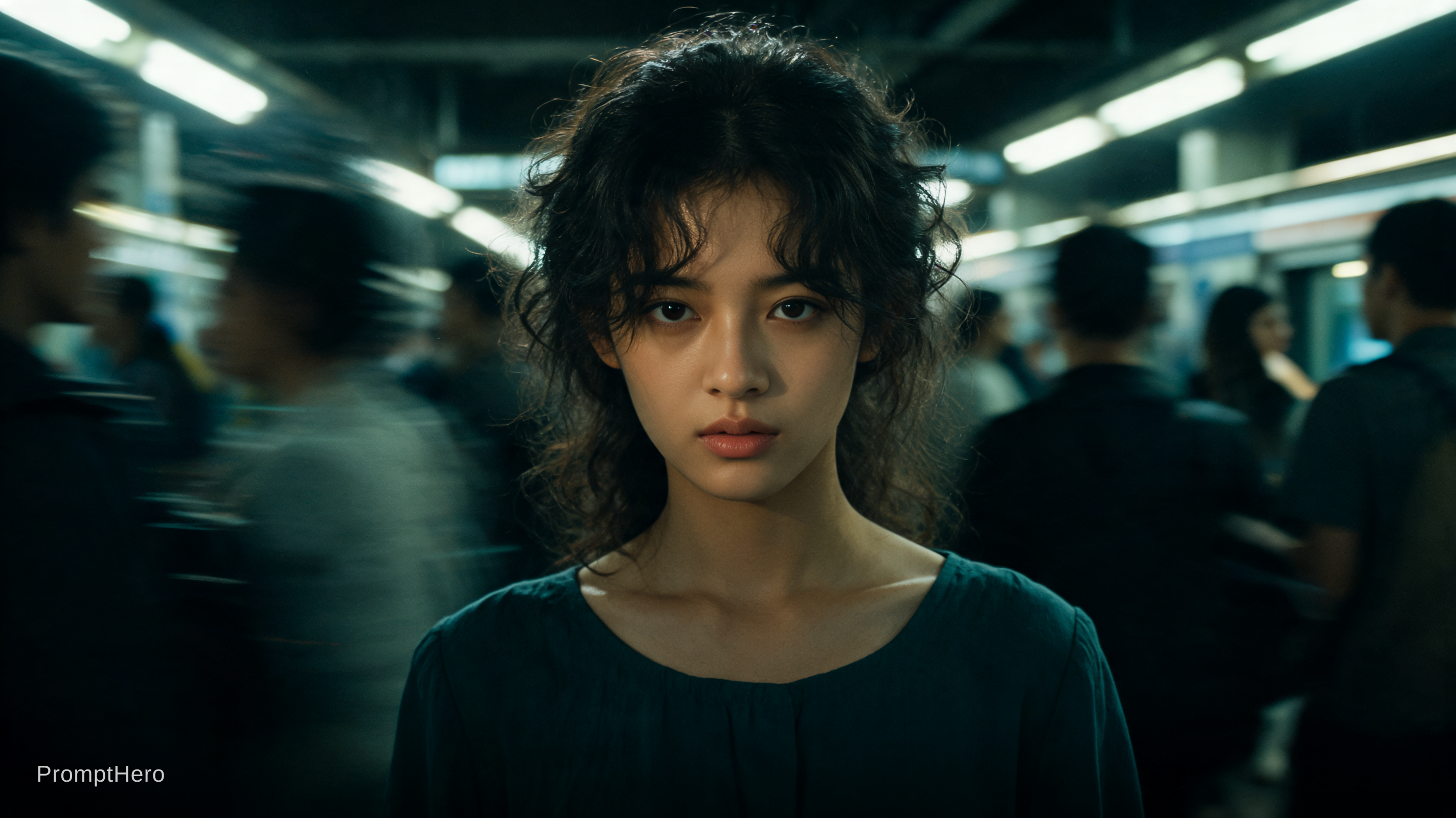 Seedream 5 prompt: Cinematic editorial portrait of a young women in h... - Seedream 5