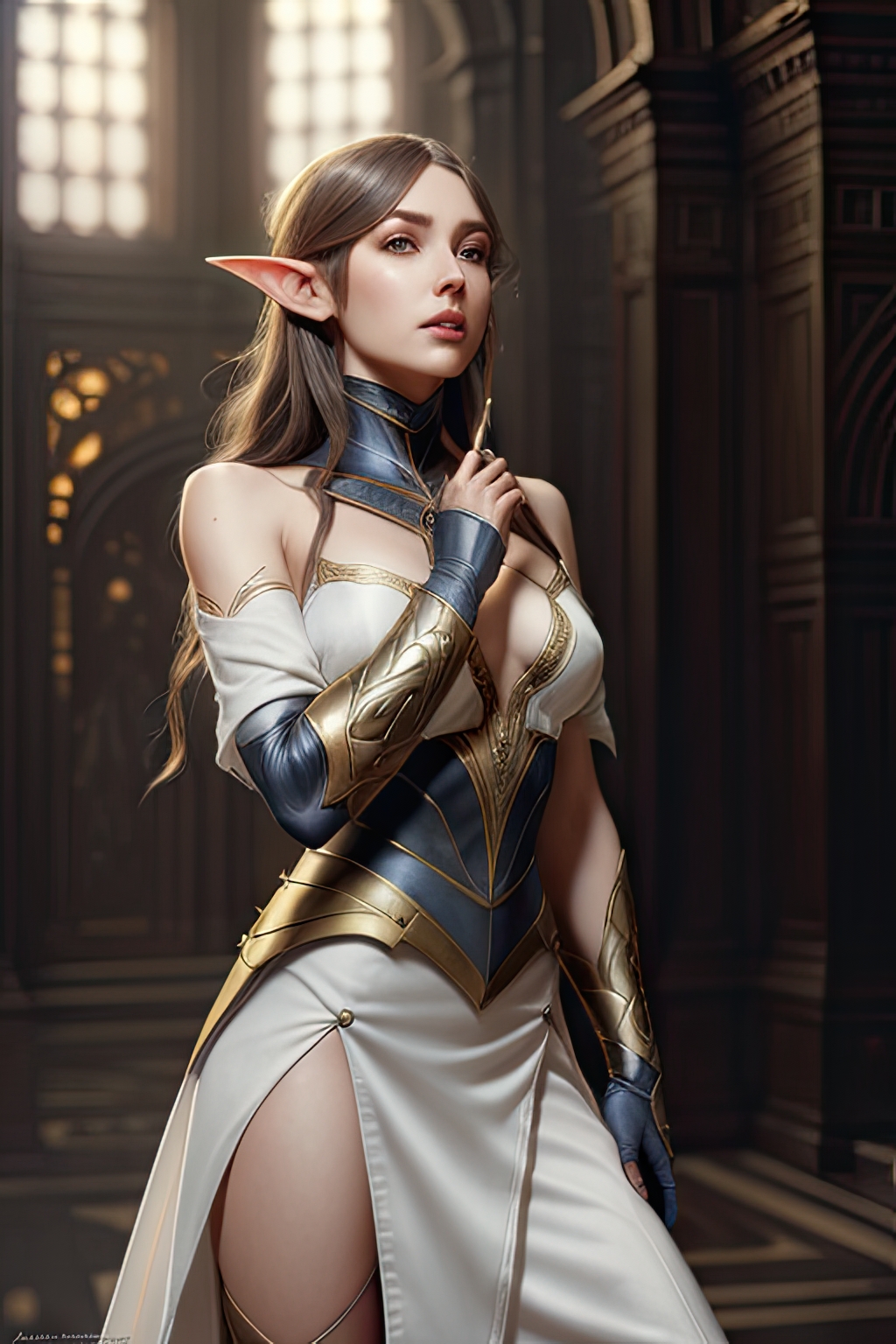 Realistic Vision prompt: female elf, intricate, elegant,