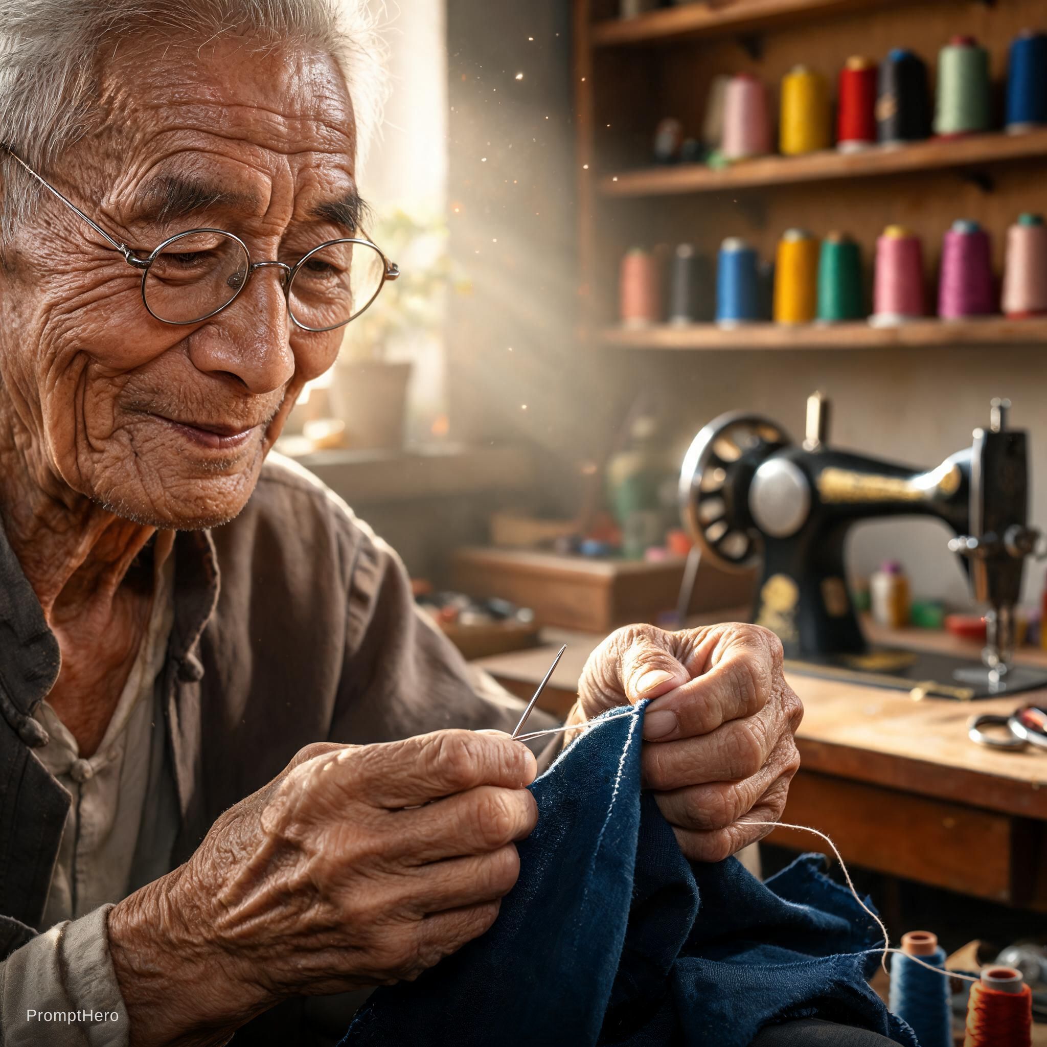صورة مولدة بالذكاء الاصطناعي: Seedream 5 prompt: A hyper-realistic close-up portrait of an elderly ... (نموذج Seedream 5 - صور شخصية)