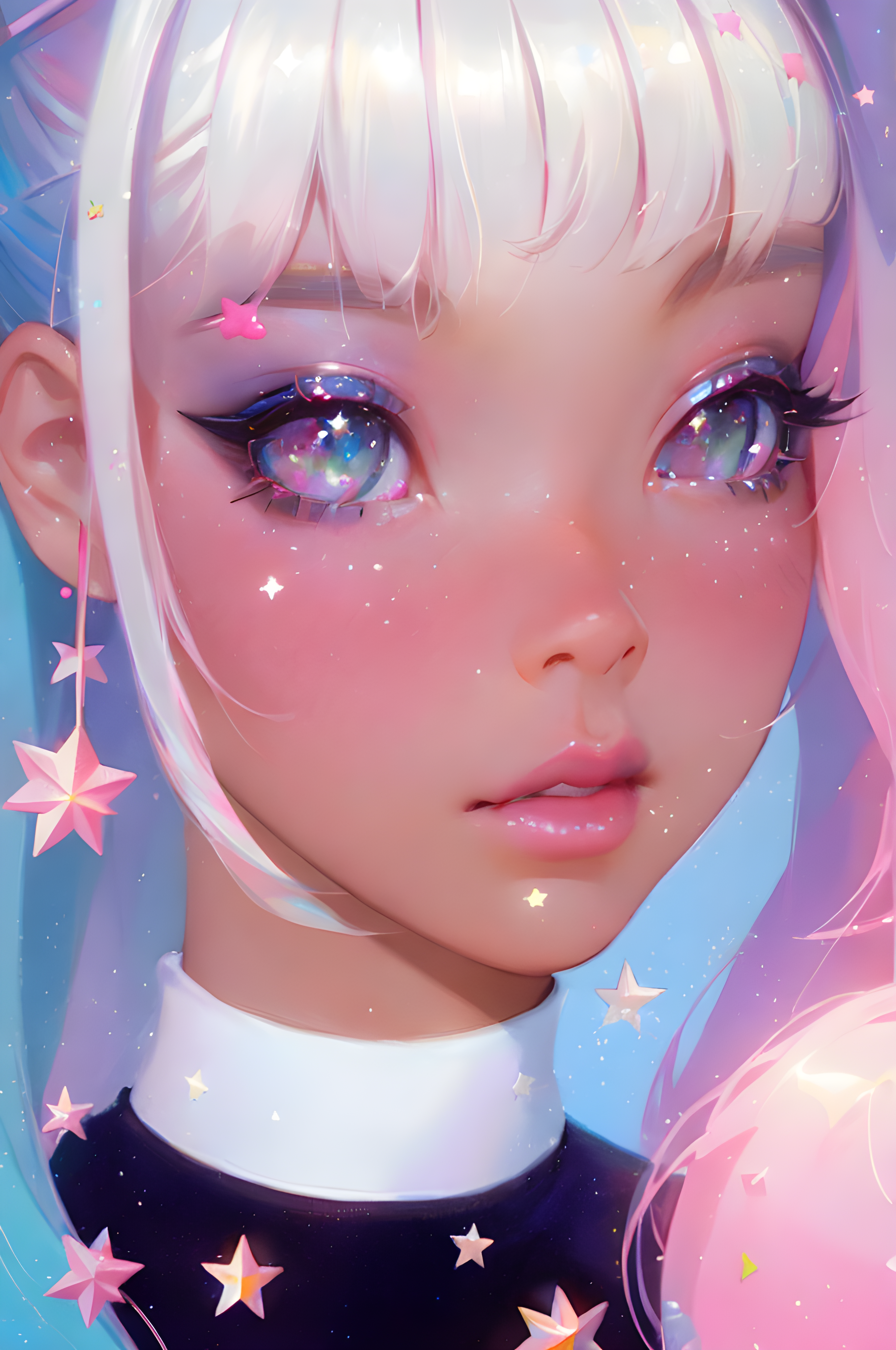 ReV Animated prompt: a close up of a person with pink hair, digital art... - ReV Animated