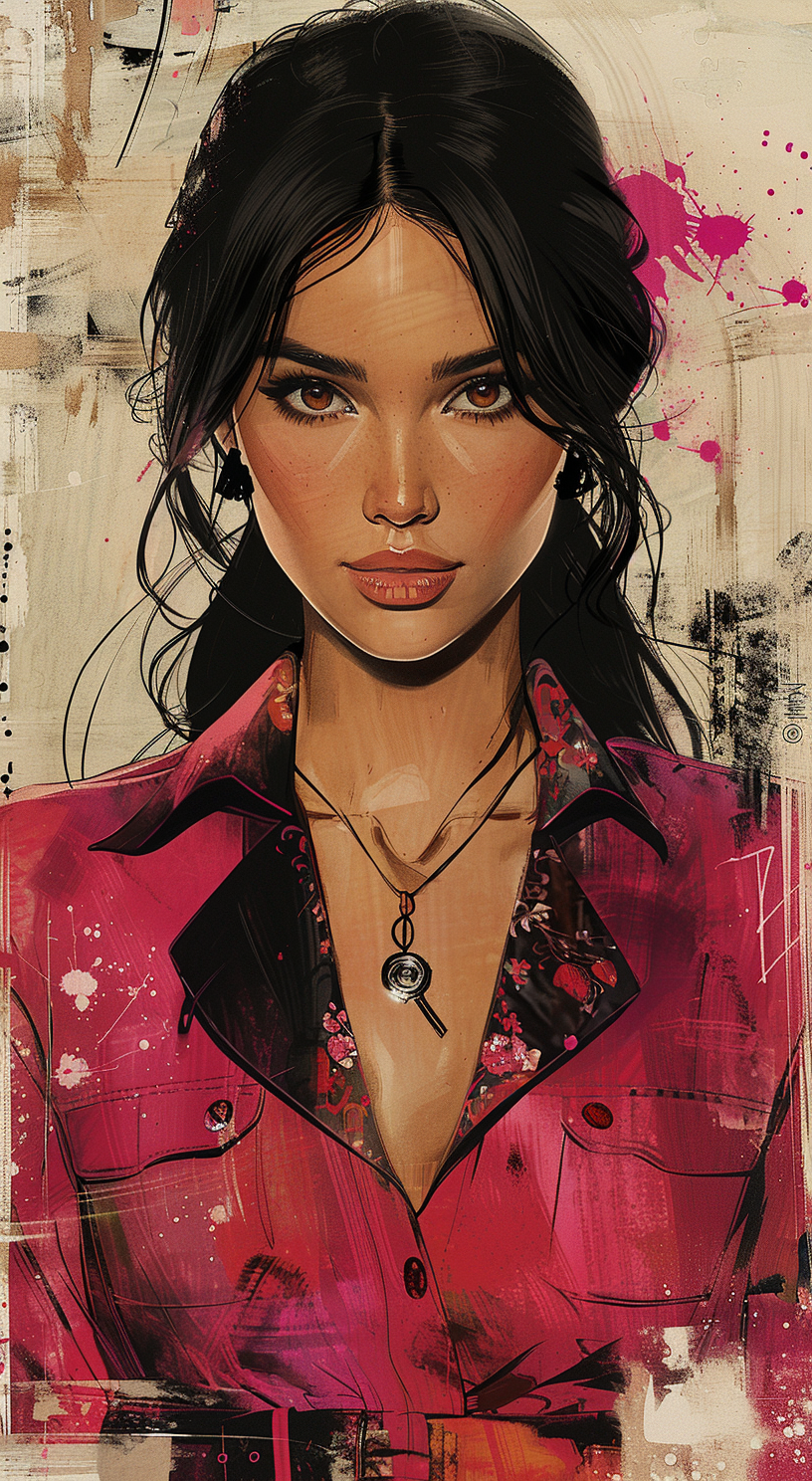 AI generated: Midjourney prompt: Vintage fashion poster of an elegant woman with bl... (Midjourney - Portraits)