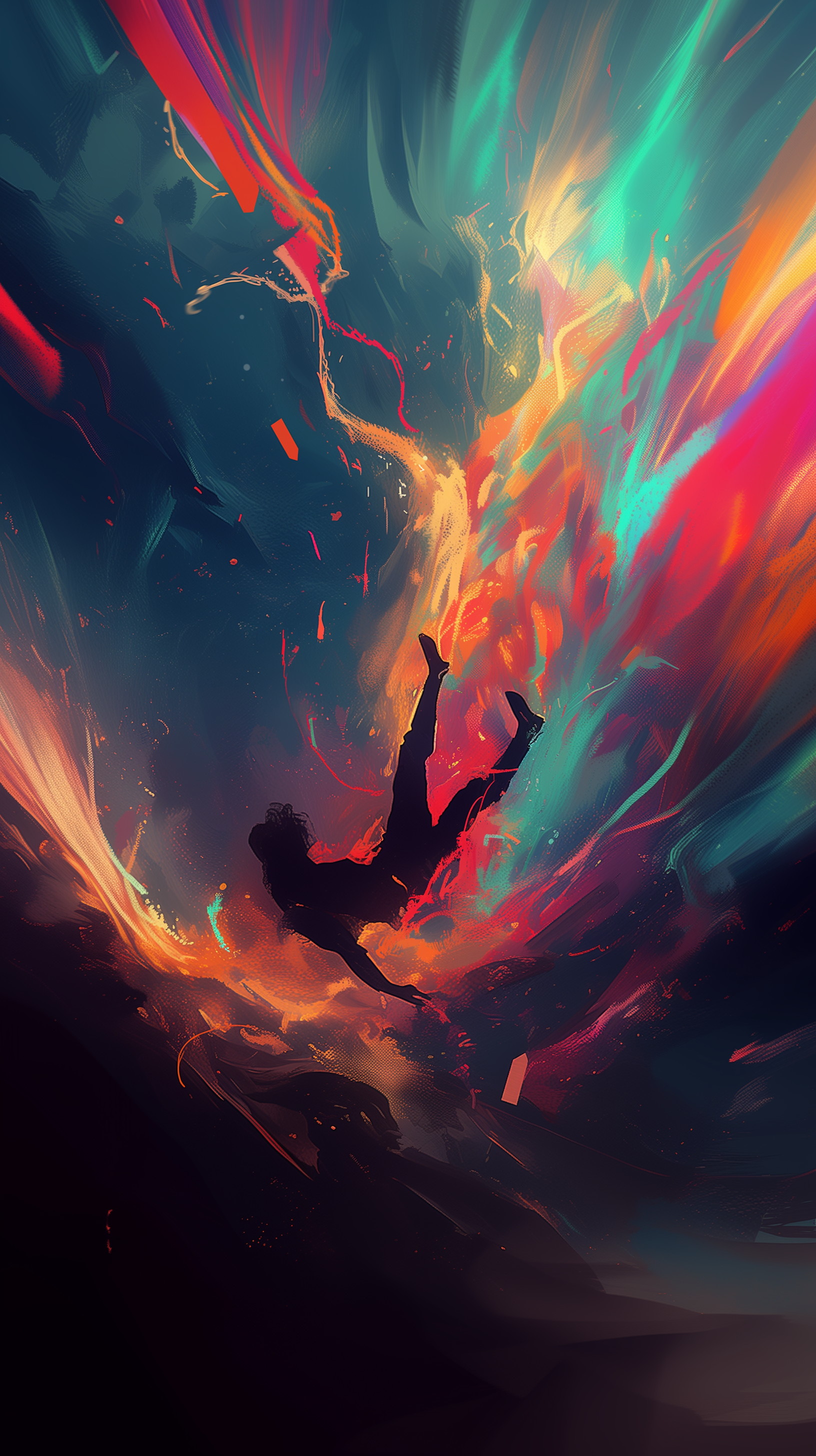 AI generated: Midjourney prompt: abstract digital art piece showing a lone figure f... (Midjourney - Concept Art)
