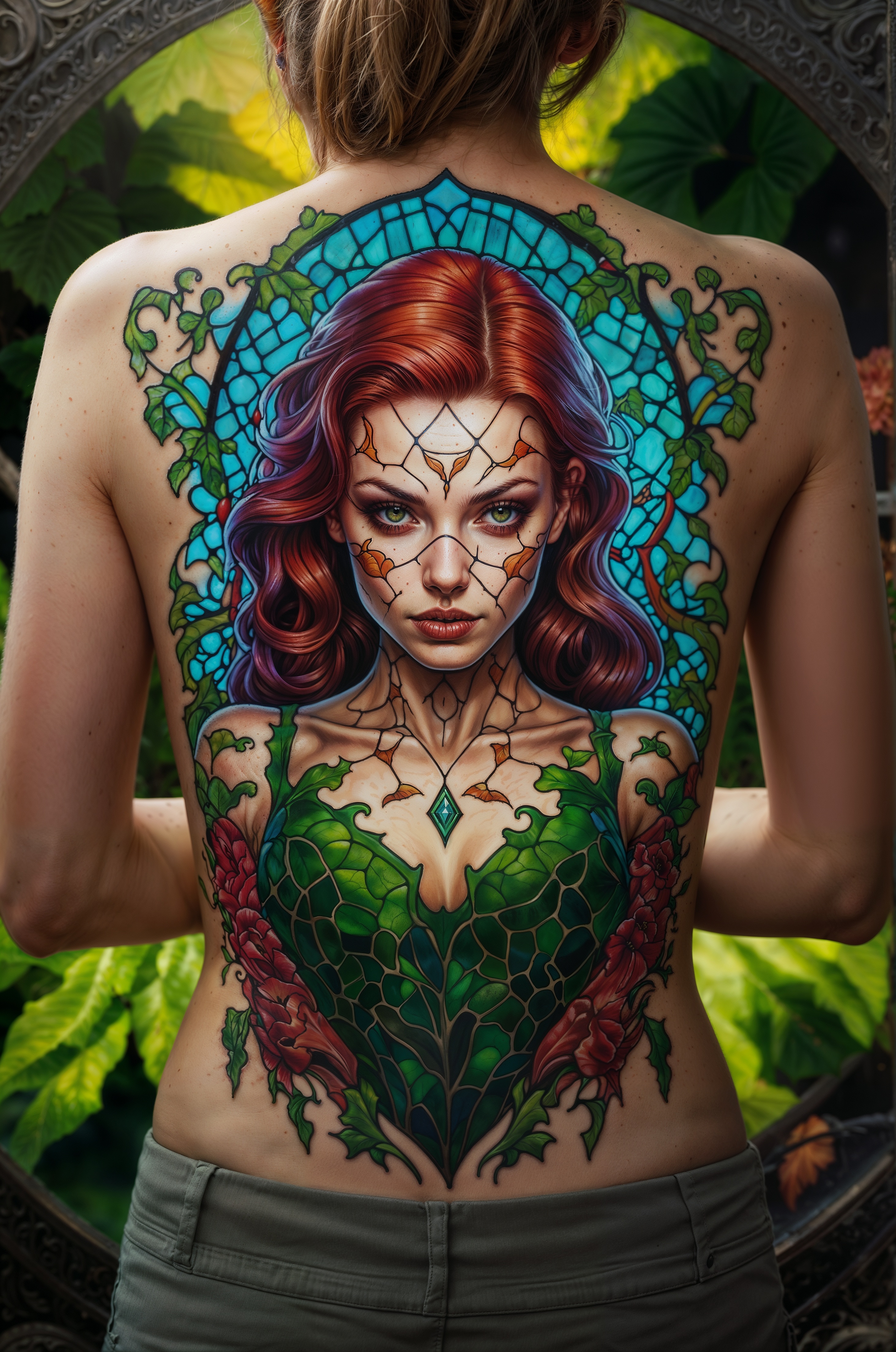 AI generated: Poison Ivy Tattoo (SD XL - Photography)