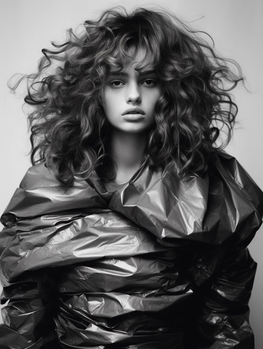 Midjourney prompt: photo of a woman , i-d magazine, hair floating cov... - Midjourney