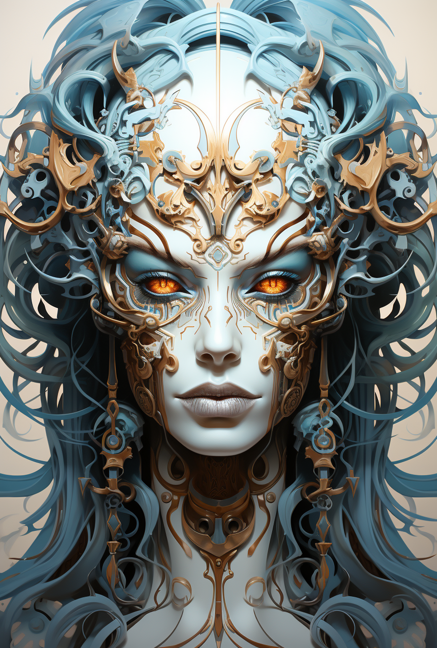 Midjourney prompt: an abstract head with animallike features, in the ... - Midjourney