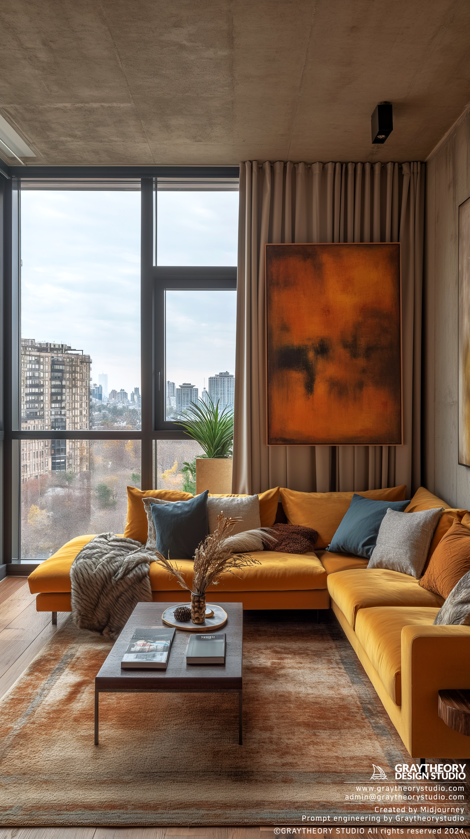 AI generated: Realism Living room interior (Midjourney - Interior Design)