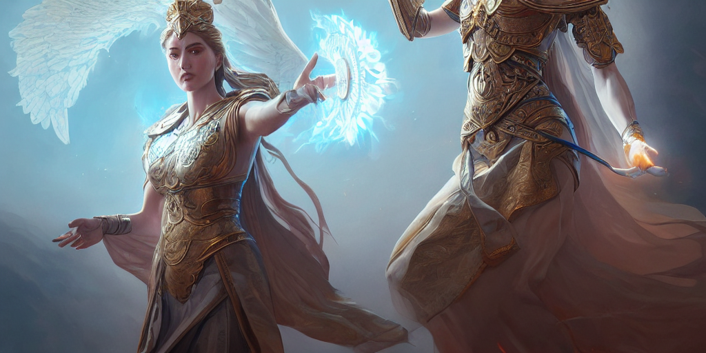 Stable Diffusion prompt: goddess of destiny with six hand...