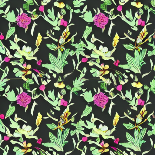 Stable Diffusion prompt: a pattern of flowers and leaves ...
