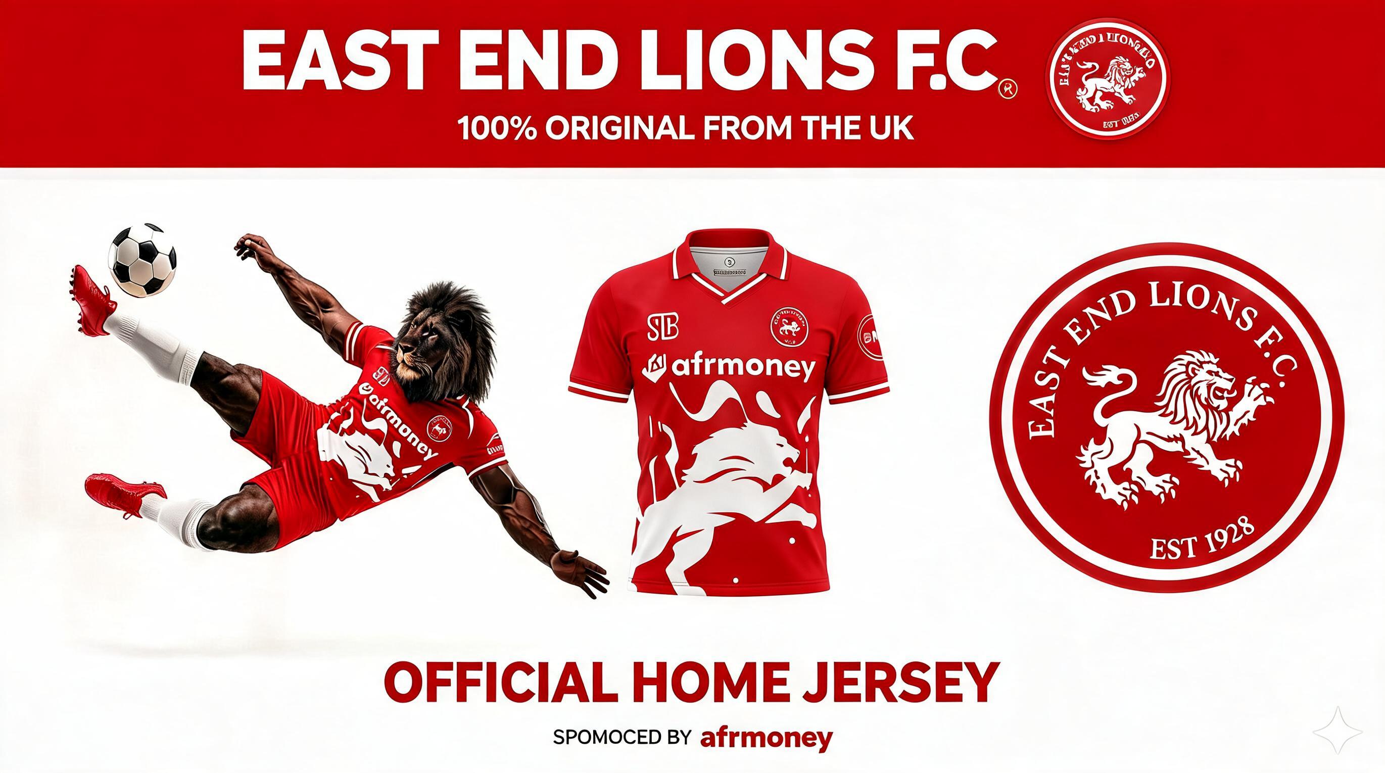 AI generated: Seedream 5 prompt: 100% Original from the UK . East End Lions Jersey ... (Seedream 5 - Concept Art)