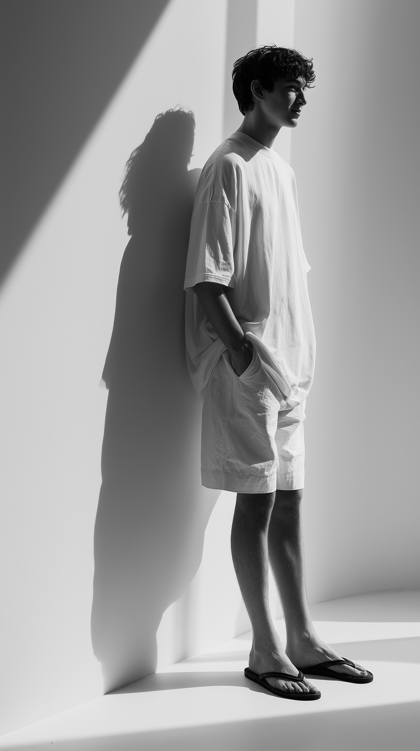 Midjourney Shatter prompt: monochrome fashion photography, long range, eye-le... - Midjourney Shatter