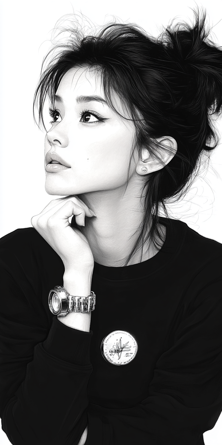 Midjourney prompt: Sketch of a woman, in the style of Richard Avedon,... - Midjourney