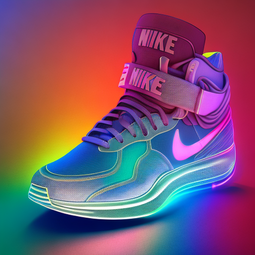 AI generated: Openjourney prompt: nike sneaker made of colorful plasma :: redshift r... (Openjourney - Fashion)