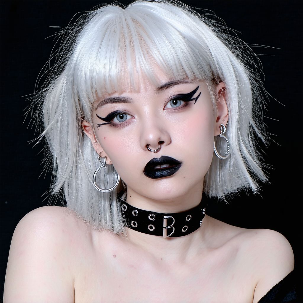 Stable Diffusion prompt: Portrait of a pretty young goth ...