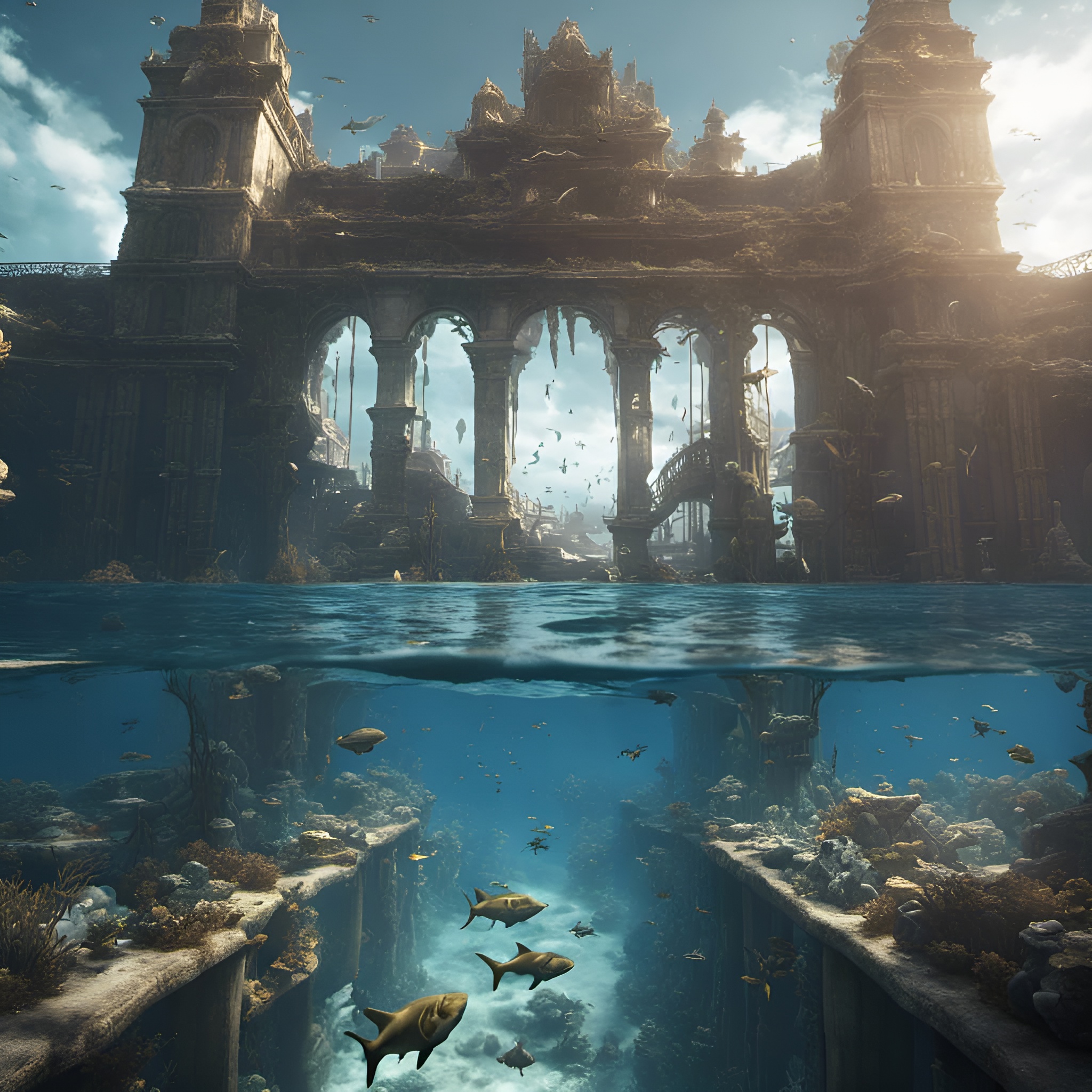AI generated: The Lost City of Atlantis (Stable Diffusion - Architecture)