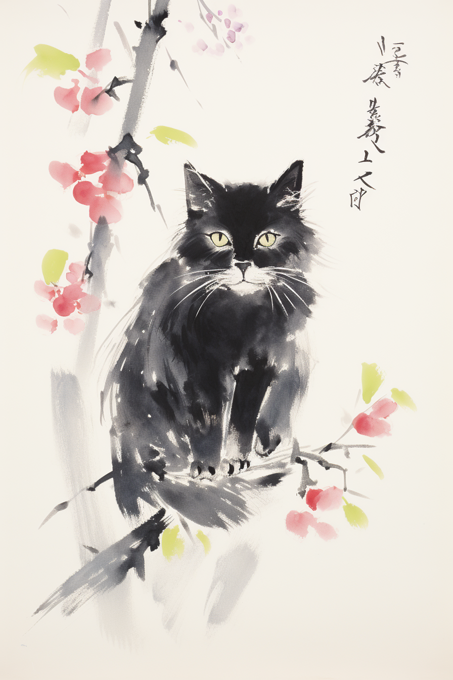 AI generated: Midjourney prompt: Picture a cat portrayed with the artistic essence ... (Midjourney - Photography)