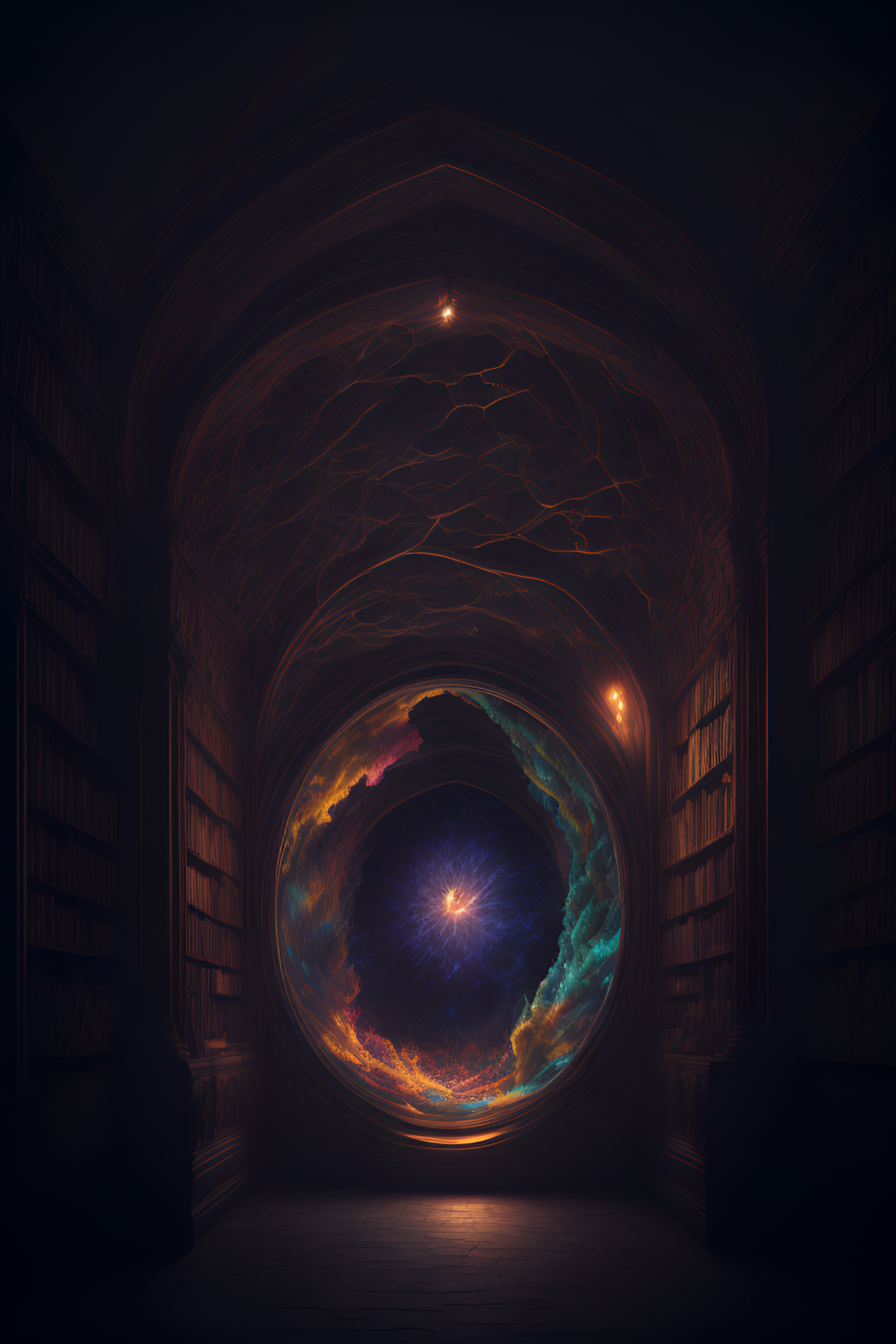 Stable Diffusion prompt: magic vortex opens with colourfu...