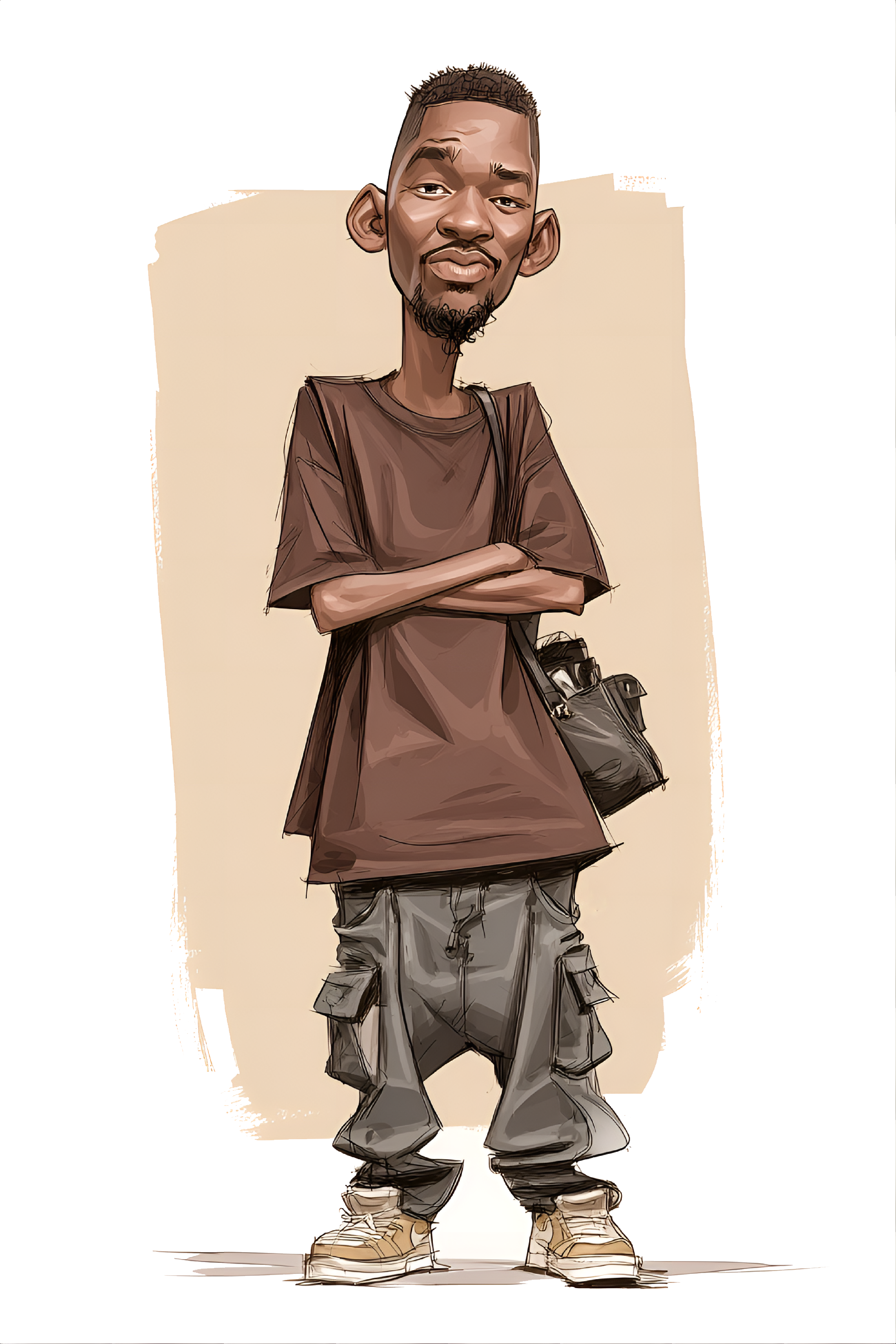 Midjourney prompt: funny caricature, relaxed fashion guy caricature, ... - Midjourney