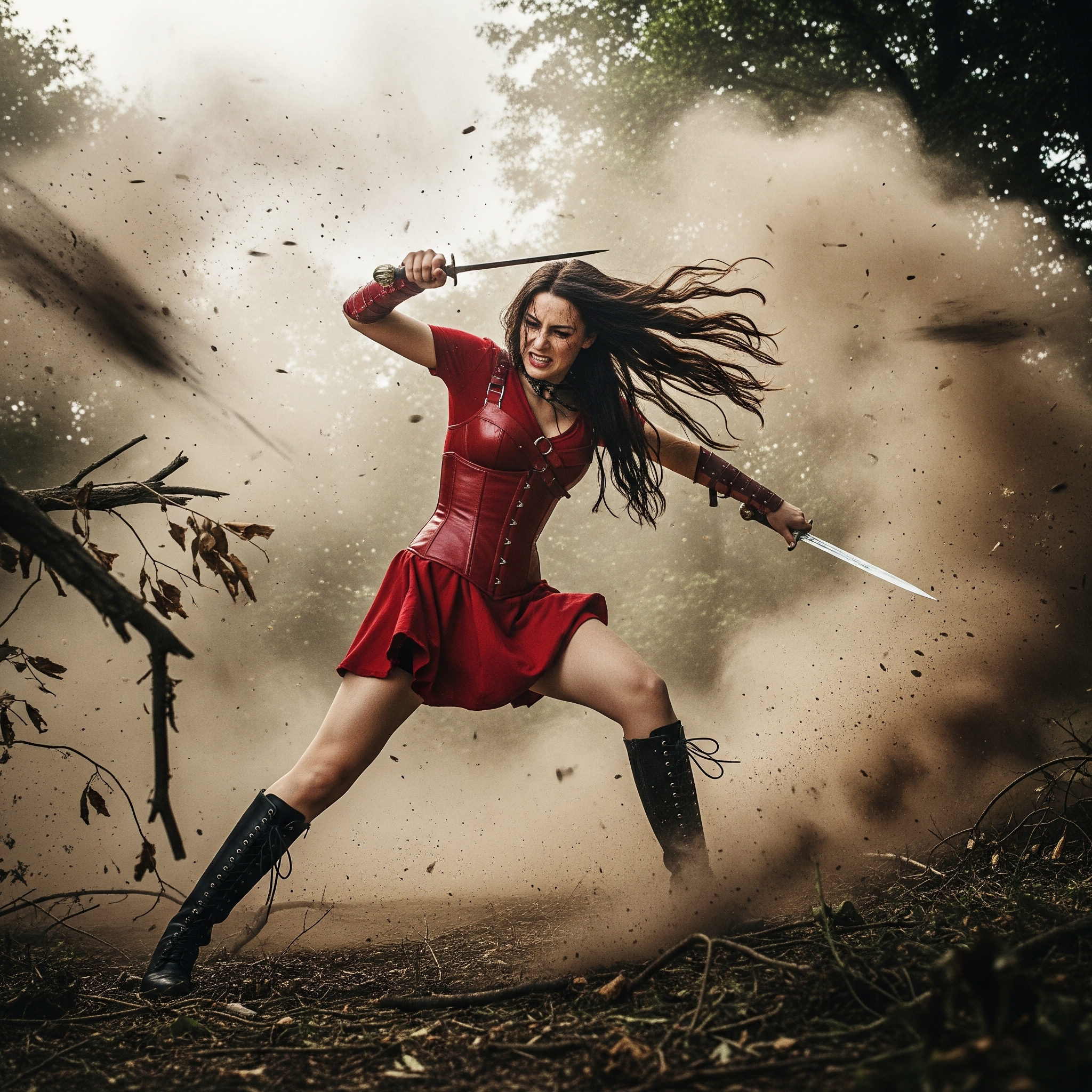 صورة مولدة بالذكاء الاصطناعي: ChatGPT Image prompt: A dynamic action shot, captured from a low angle, ... (نموذج ChatGPT Image - صور شخصية)