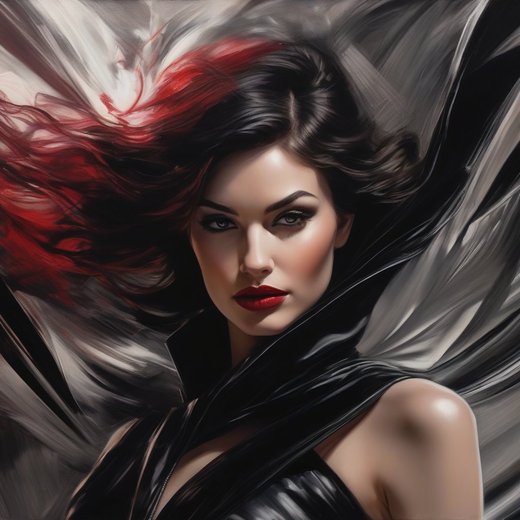 AI generated: Stable Diffusion prompt: charming woman in swirl style (Stable Diffusion - Portraits)