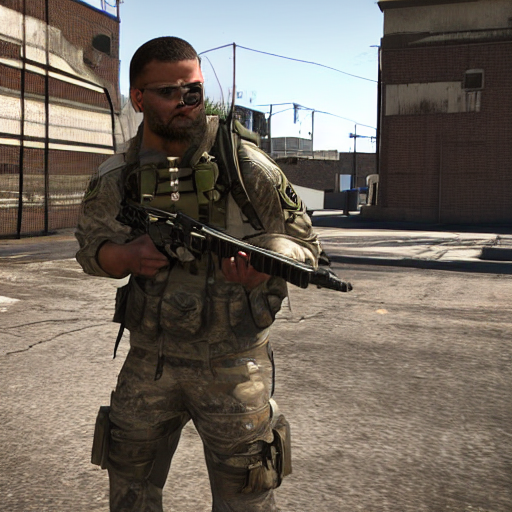 Stable Diffusion prompt: An american soldier in Escape fr...