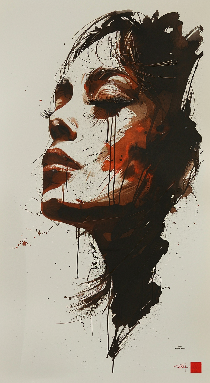 Midjourney prompt: A drawing of an attractive woman in the style of F... - Midjourney
