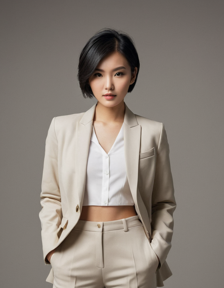 AI generated: Stable Diffusion prompt: Envision Vietnamese her 20s, with an air of confid... (Stable Diffusion - Photography)