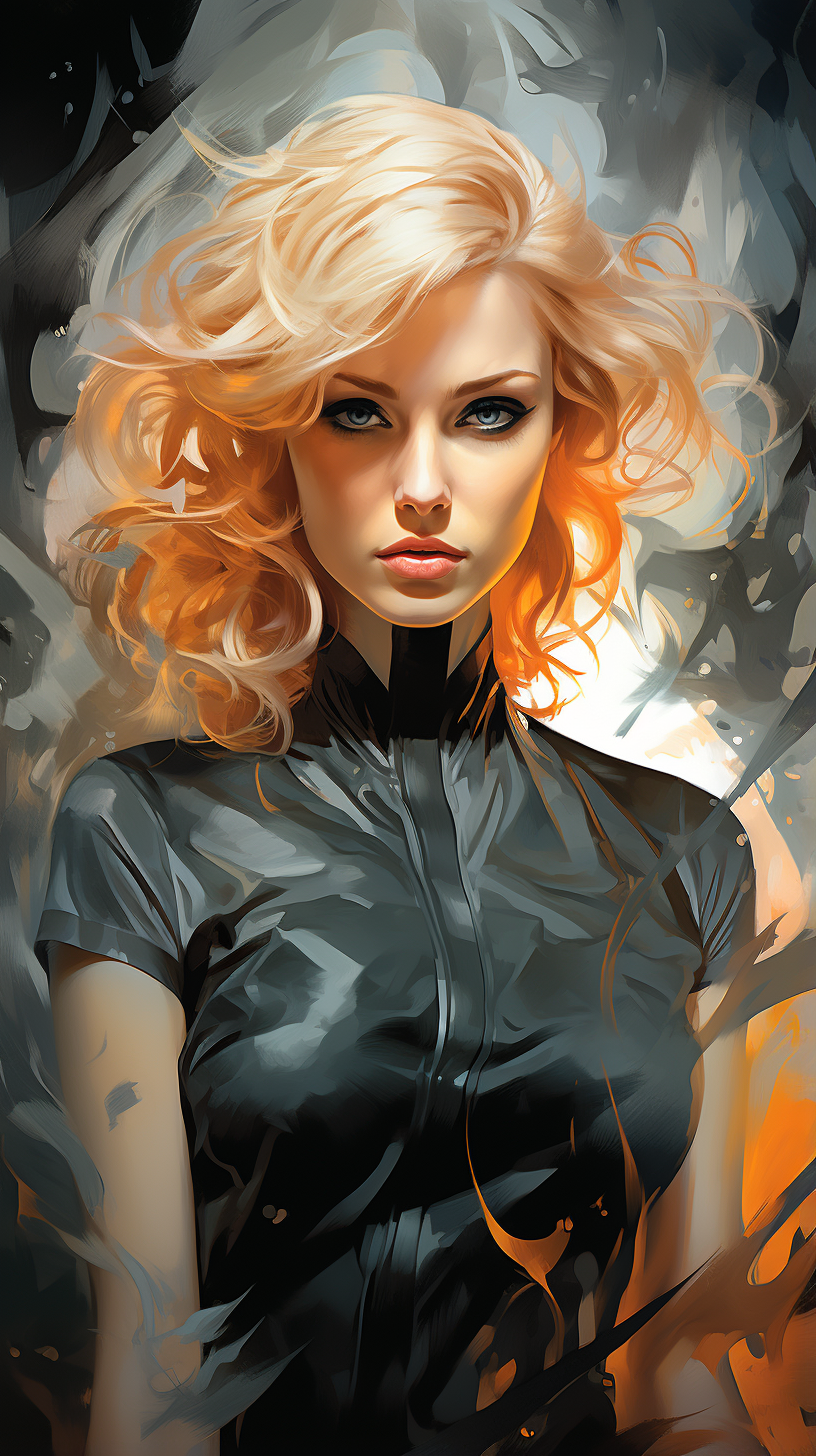 AI generated: Midjourney prompt: A cunning spy with smoky gray smudges on her face,... (Midjourney - Portraits)