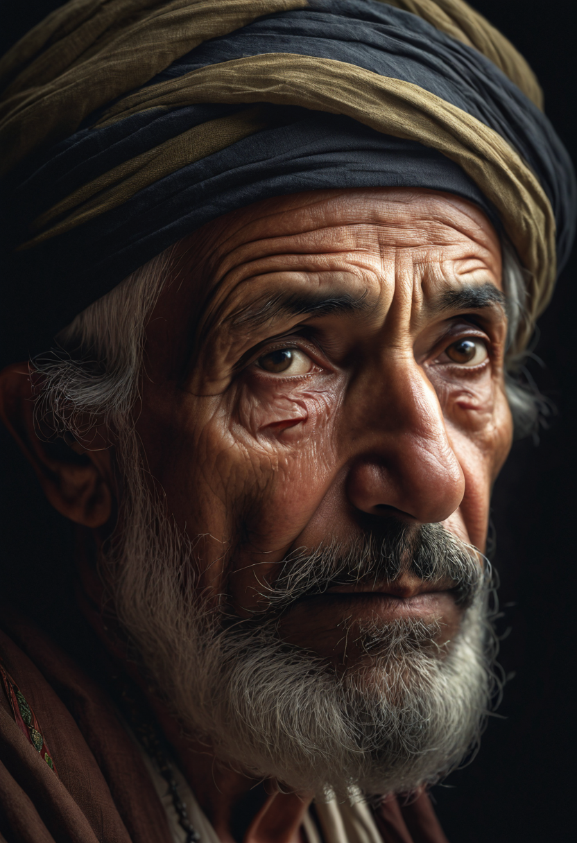 AI generated: Stable Diffusion prompt: The image features an older man with a beard and m... (Stable Diffusion - Photography)