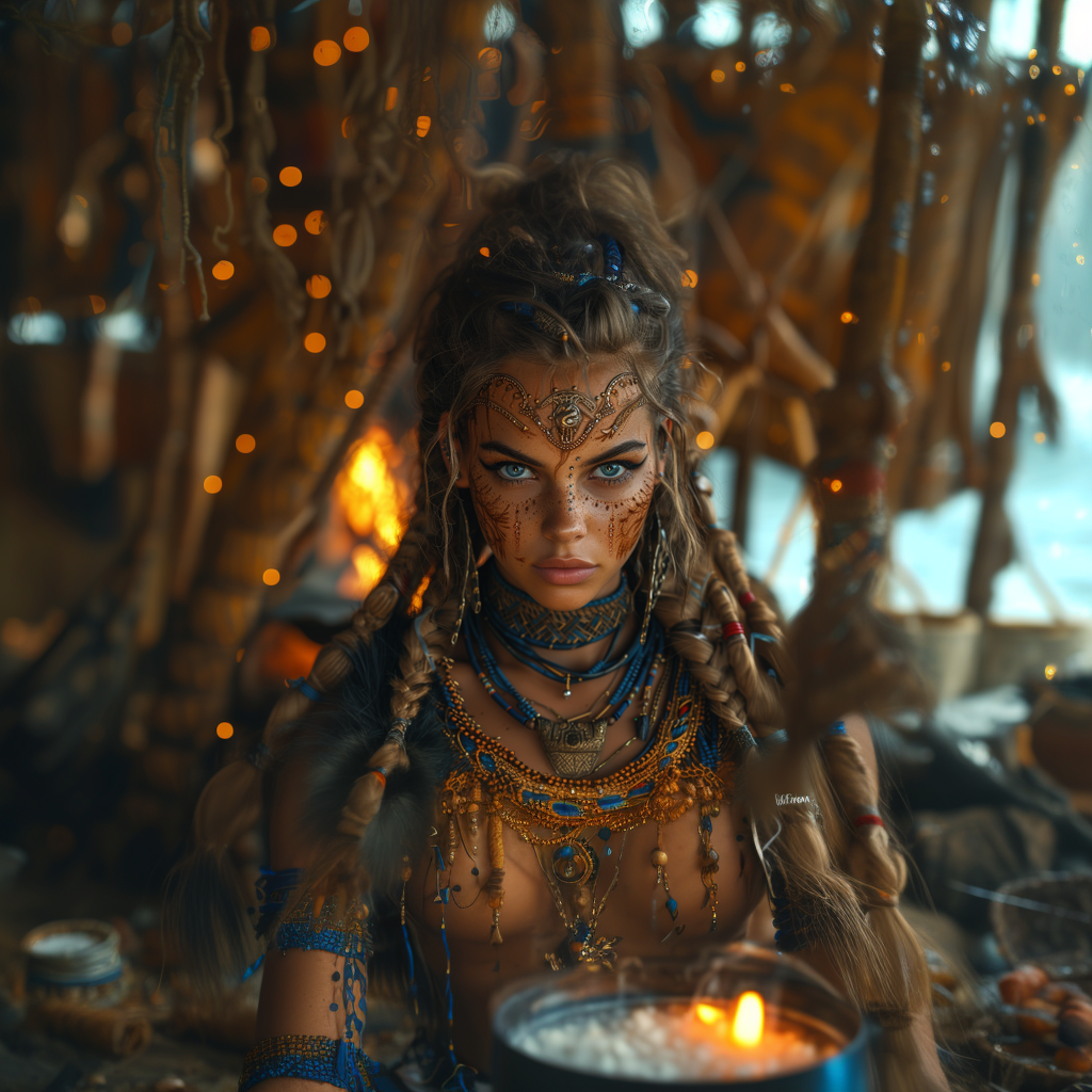 AI generated: Nordic shaman (Midjourney - Portraits)