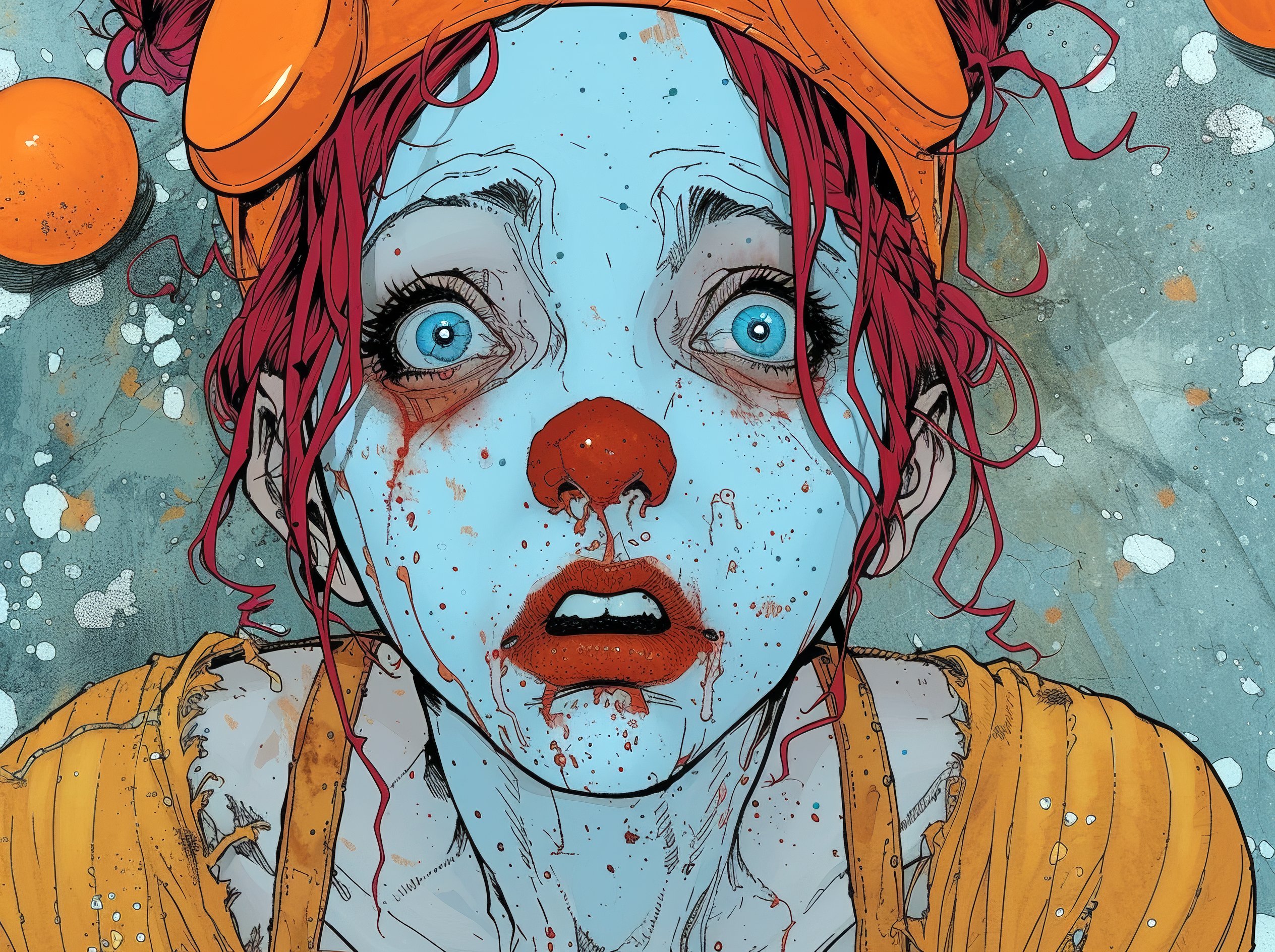 صورة مولدة بالذكاء الاصطناعي: Pastel clown goth (نموذج Midjourney - تصوير فوتوغرافي)