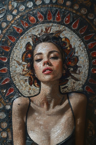 AI generated: Mosaic Beauty (Midjourney - Portraits)