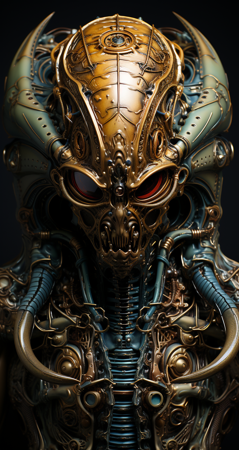 AI generated: Midjourney prompt: alien, full body, terrifying, fierce and threateni... (Midjourney - Character Design)