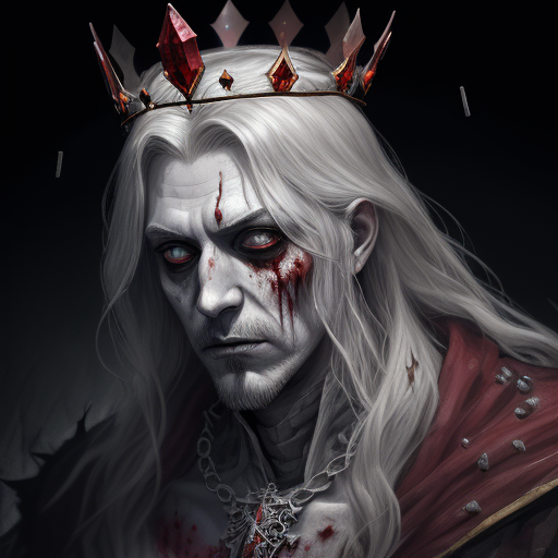 Undead Portrait DreamShaper prompt: A half body portrait of Undead king w...