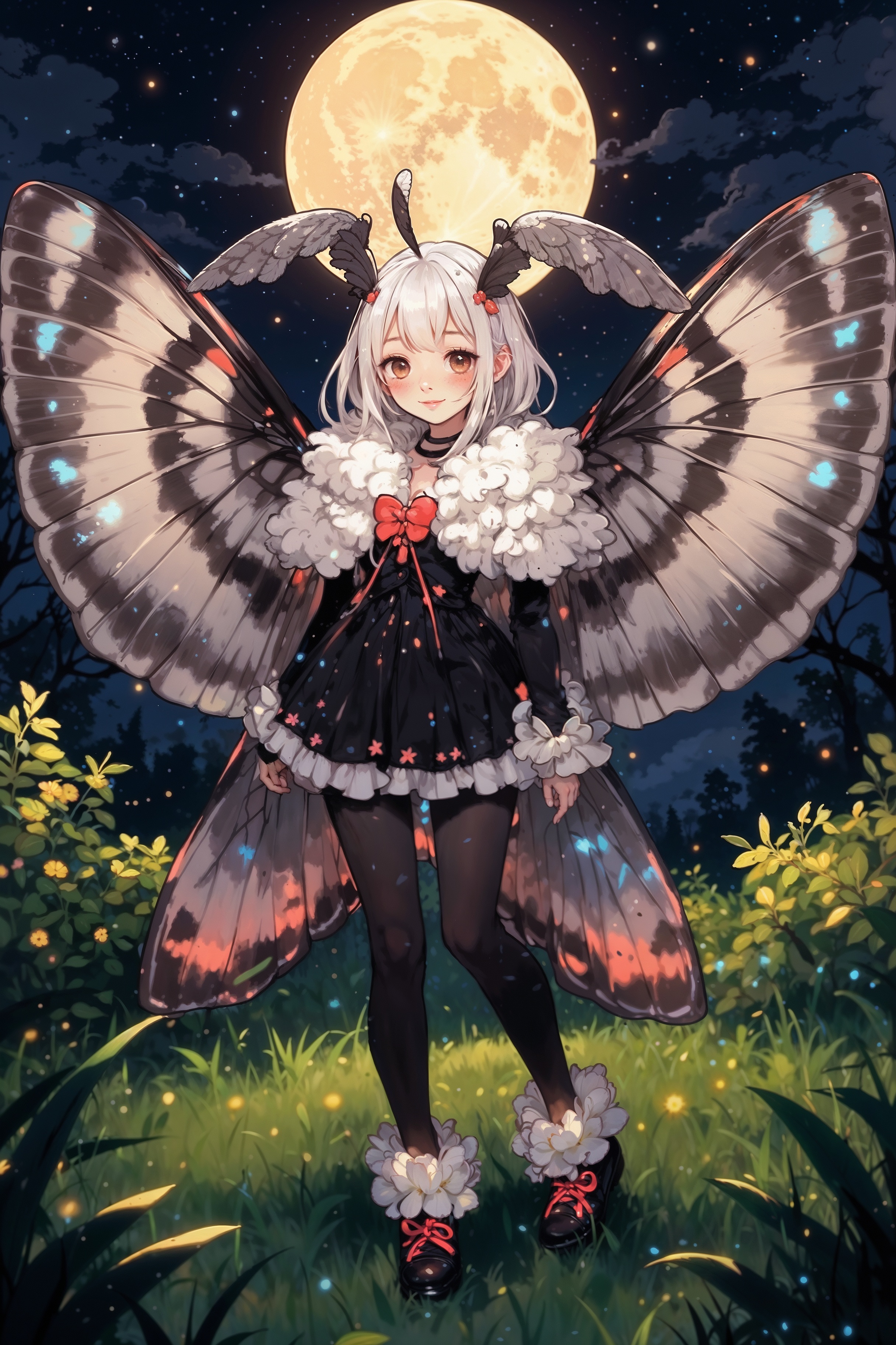 AI generated: Moth Human Hybrid (Stable Diffusion - Anime)