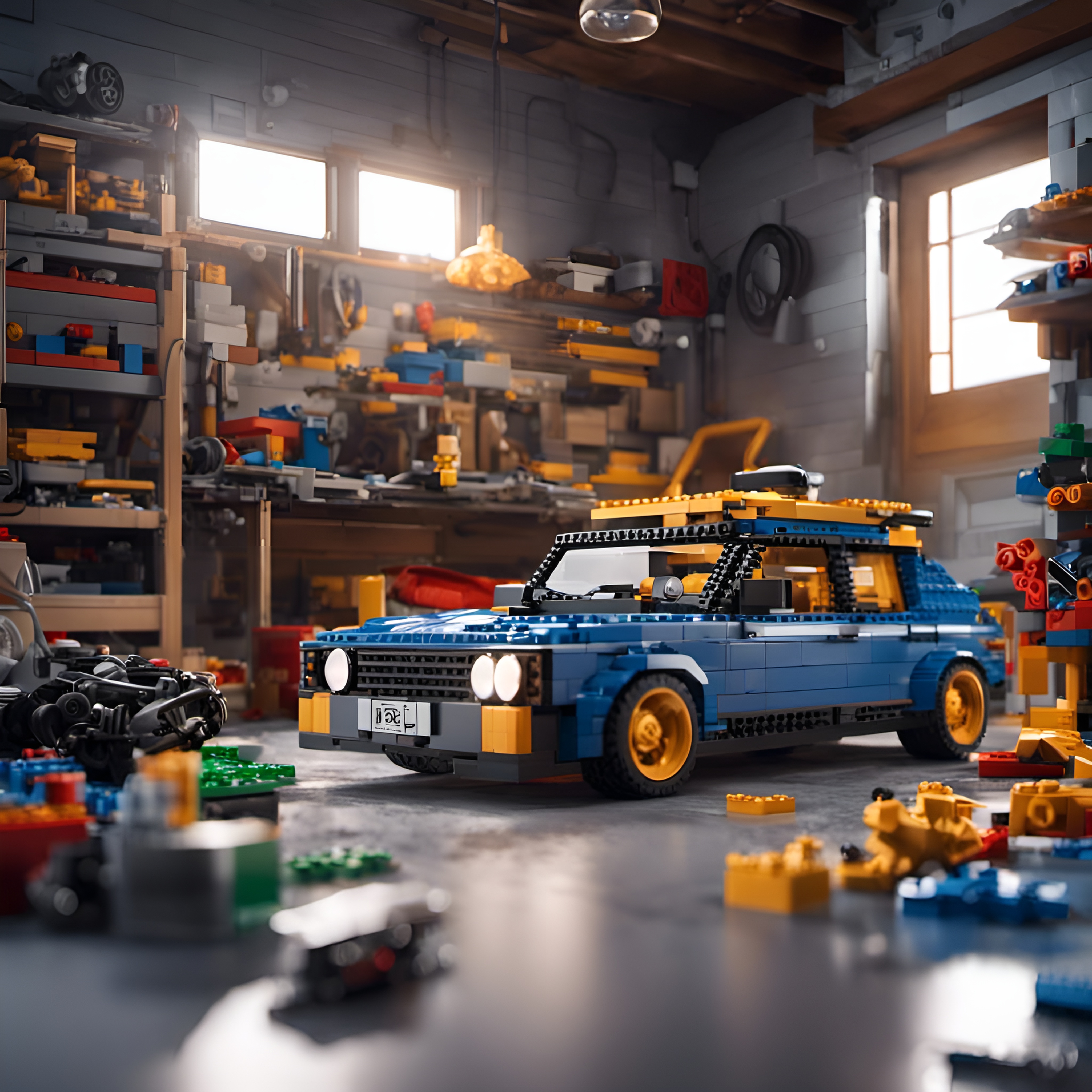 AI generated: The Lego Car (Stable Diffusion - Interior Design)
