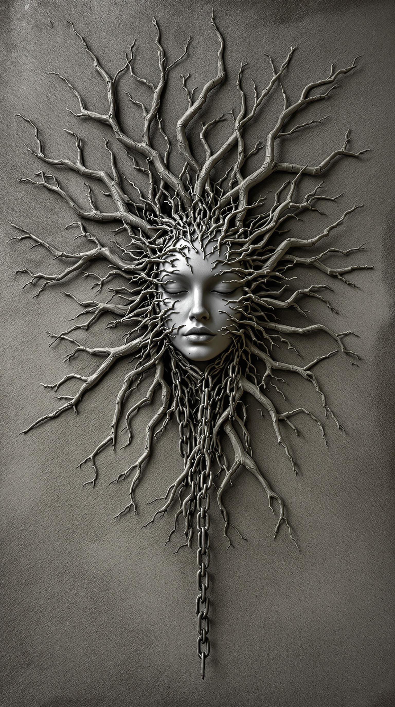 FLUX prompt: 3d woman in Chains with human and Chains shaped br... - FLUX