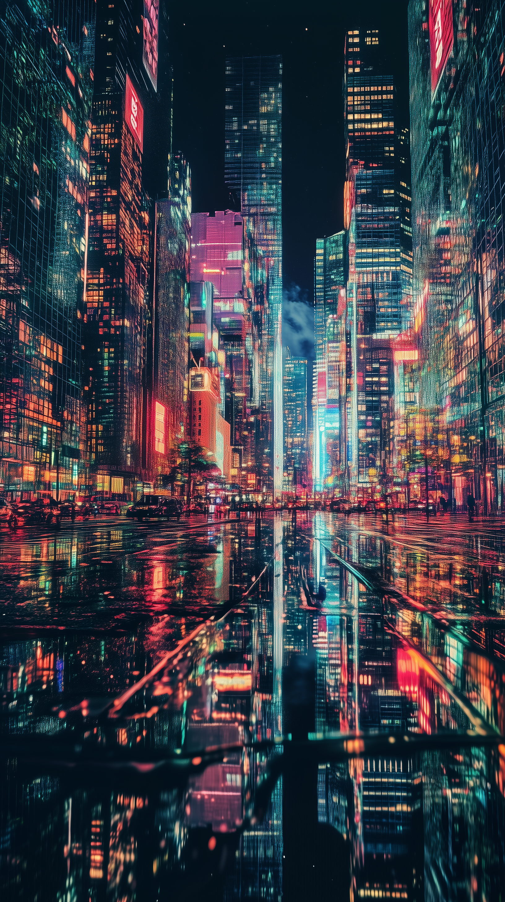 AI generated: Midjourney prompt: surreal, reflective metropolis, colorful lights bo... (Midjourney - Concept Art)