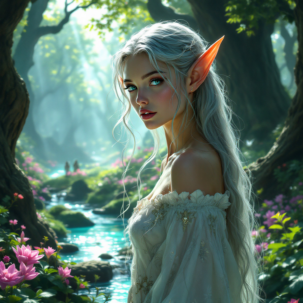 FLUX prompt: A beautiful and artistic portrait of a young...