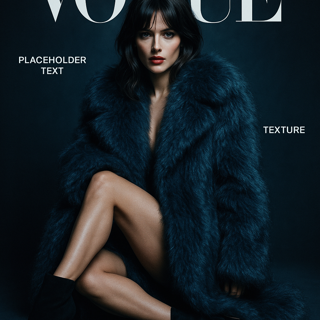 AI generated: ChatGPT Image prompt: Vogue magazine cover photo of a high-fashion femal... (ChatGPT Image - Fashion)