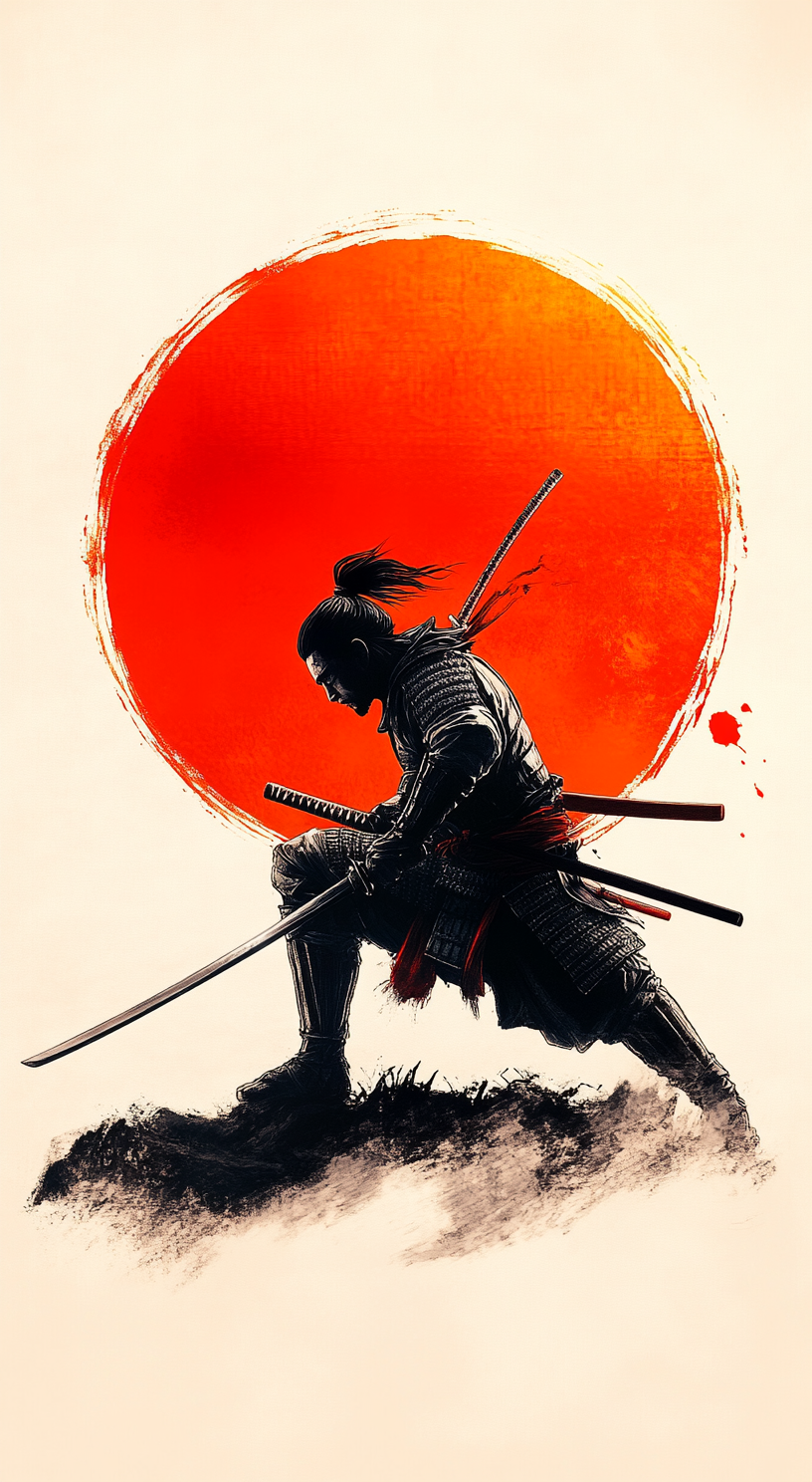 Midjourney prompt: Samurai in full armor, concept art in the style of... - Midjourney