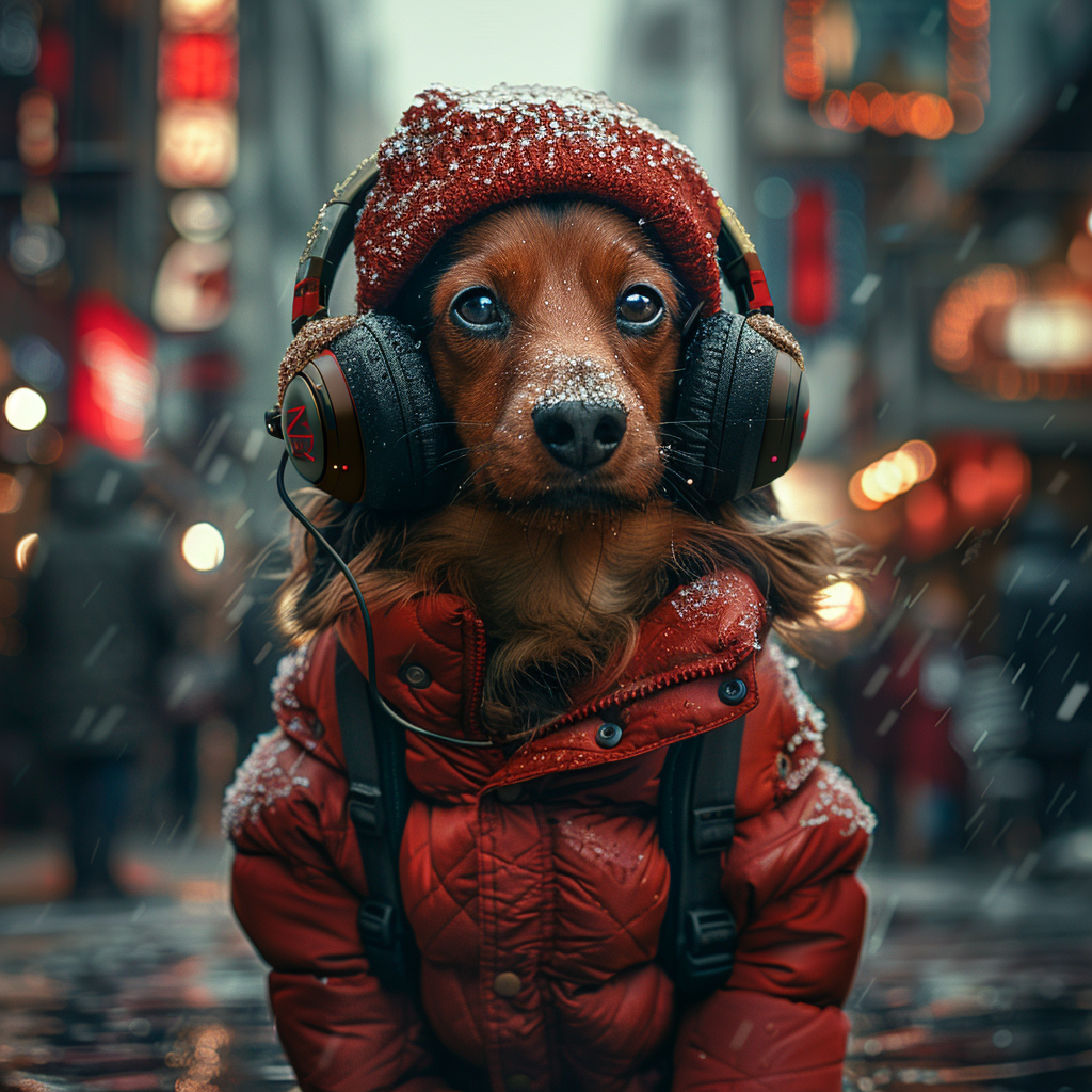 AI generated: Midjourney prompt: dachshund dog, red, one eye blue, the other brown,... (Midjourney - Concept Art)