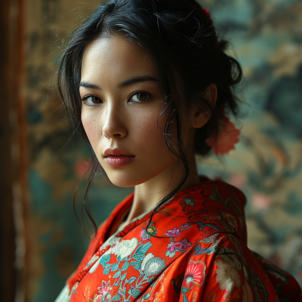 Midjourney prompt: stunning photograph of a beautiful Japanese woman,... - Midjourney
