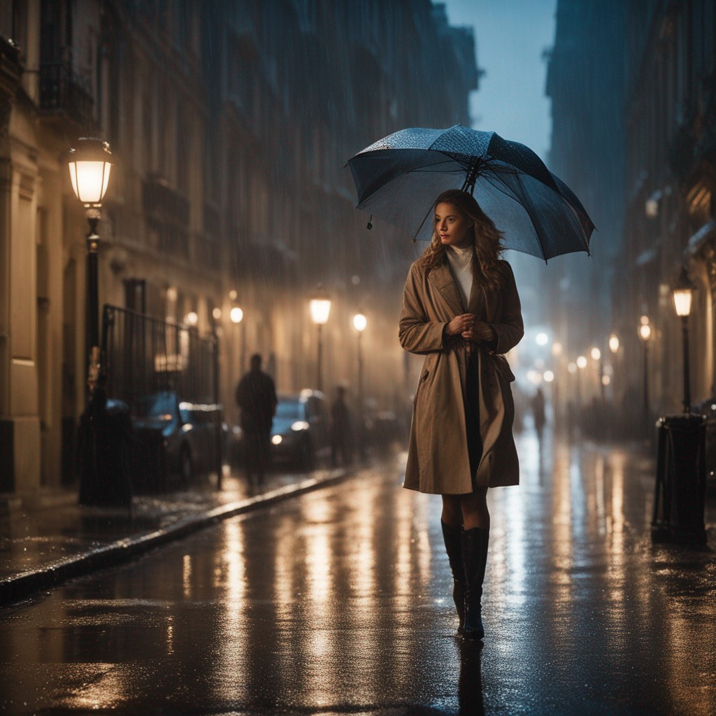 Stable Diffusion prompt: A city street bathed in the gentle glow of street ... - Stable Diffusion