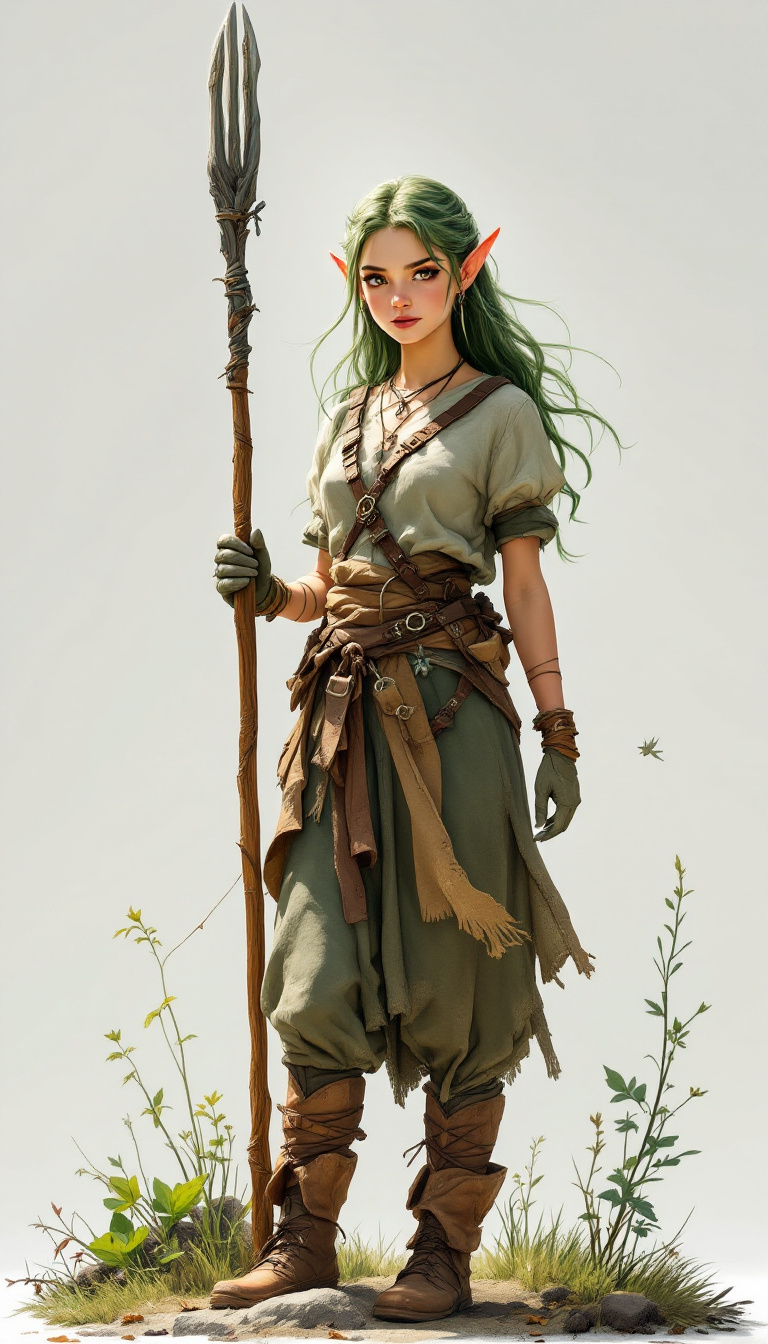 AI generated: FLUX prompt: A young elf woman stands with a sense of peace, he... (FLUX - Portraits)