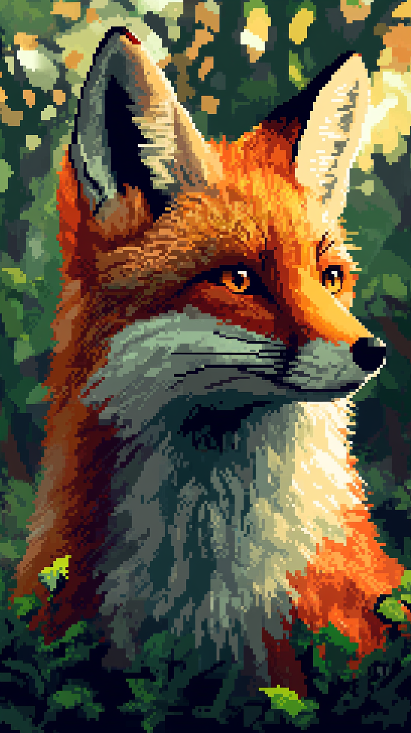صورة مولدة بالذكاء الاصطناعي: Midjourney prompt: 8-bit pixel art style, close-up portrait of a red ... (نموذج Midjourney - صور شخصية)