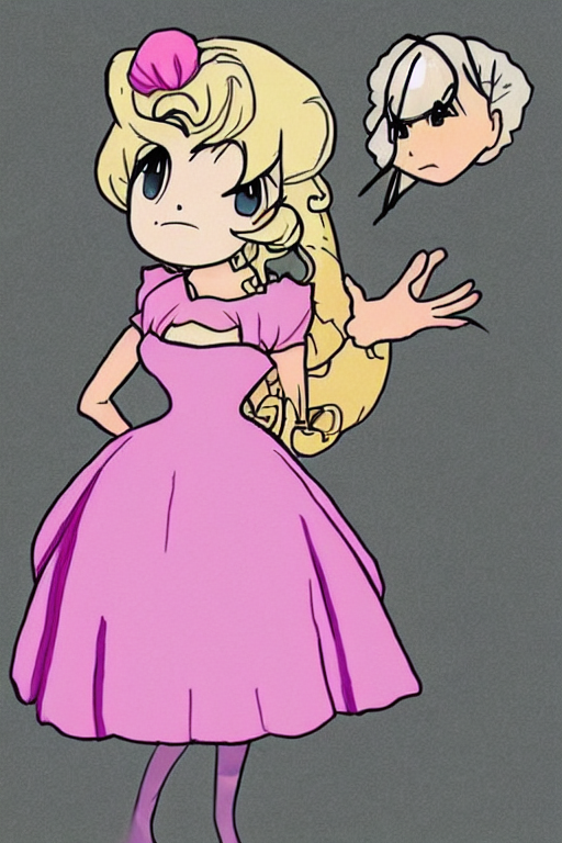 Stable Diffusion prompt: ((princess_peach)), (anime face)...