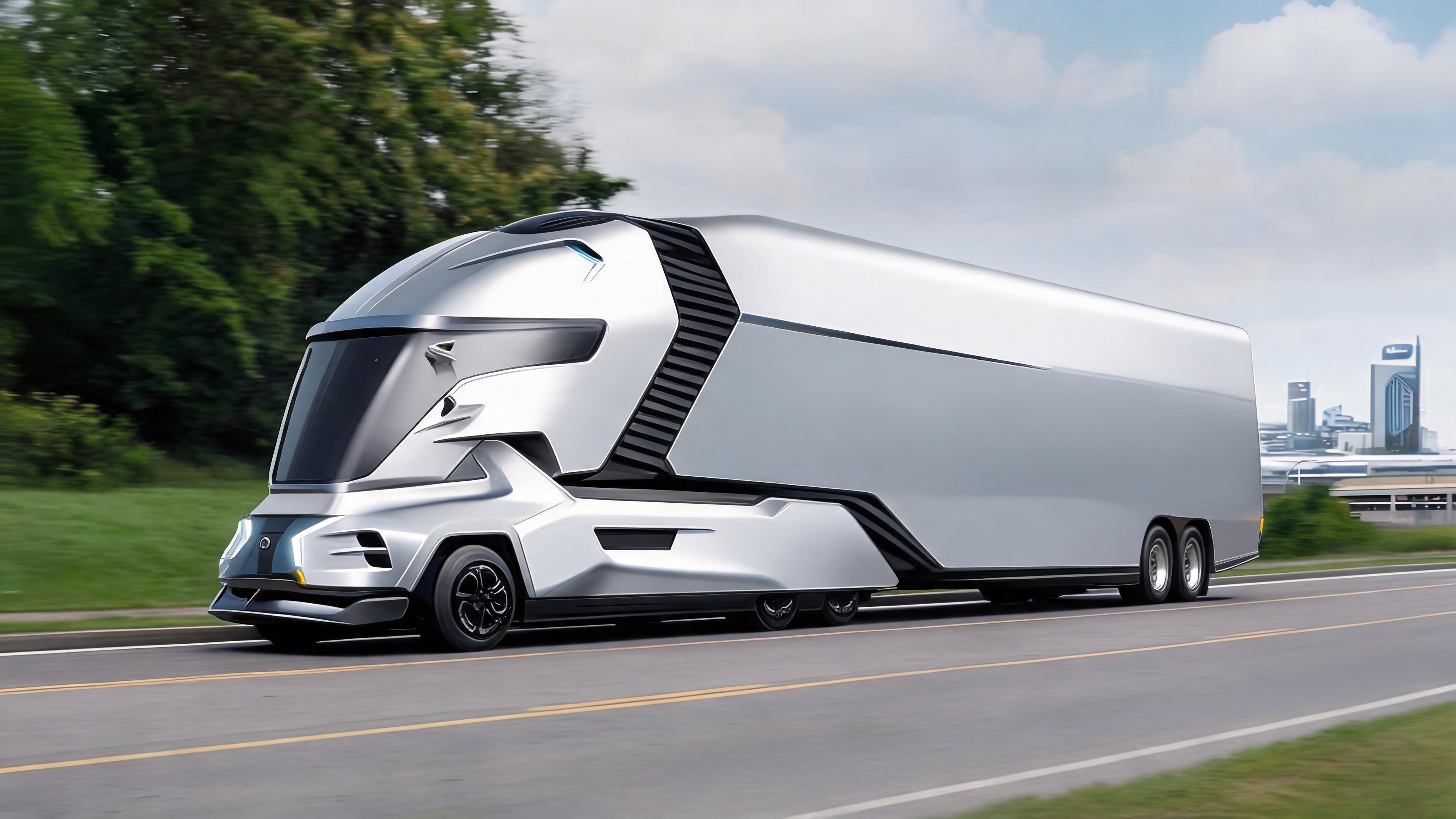 AI generated: Seedream 5 prompt: Create a futuristic semi-truck by combining featur... (Seedream 5 - Concept Art)