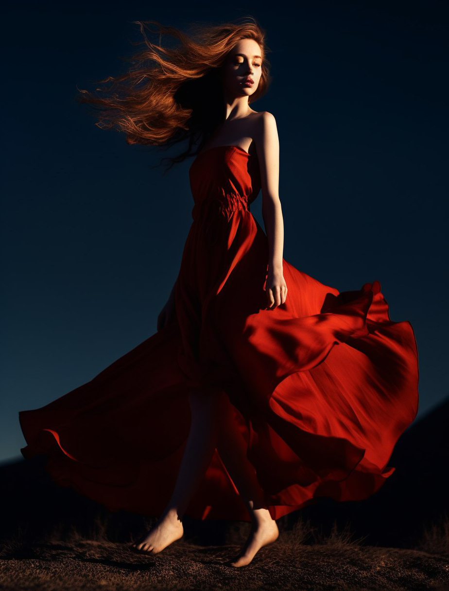 Midjourney prompt: full body photo head-to-toe of a beautiful red hea... - Midjourney