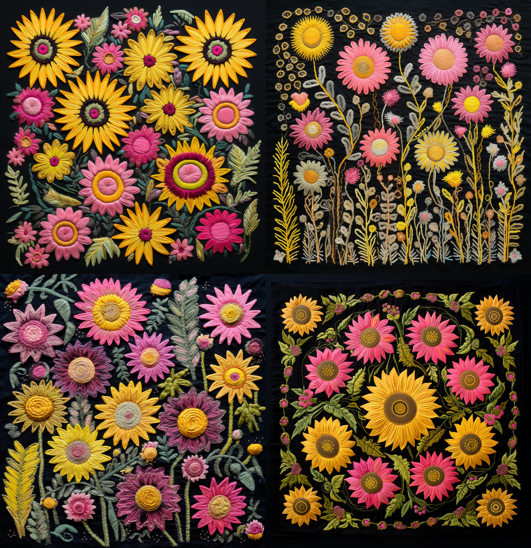 AI generated: Midjourney prompt: Flat view, top view, textured embroidered painting... (Midjourney - Logo Icon Design)